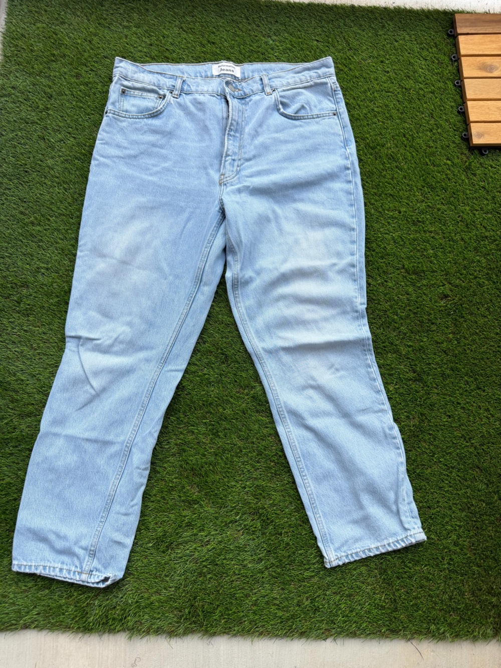 Reformation Light Blue Straight Leg High-Rise Jeans